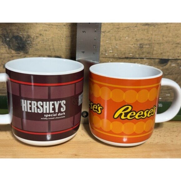 2 Mugs Reeses And Hersey Cup's Coffee Cups New Tea Decor Decoration - Picture 1 of 3